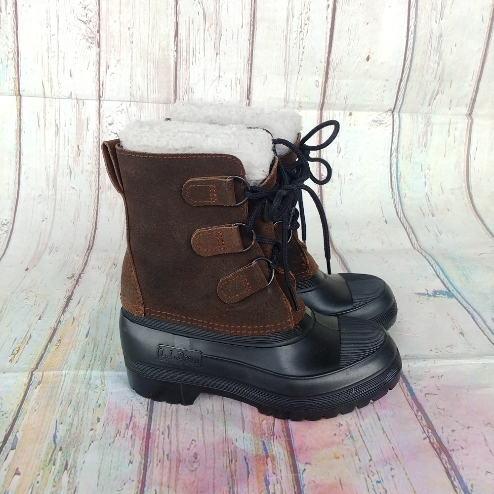 LL BEAN | Brown Suede Duck Rubber Winter Boots